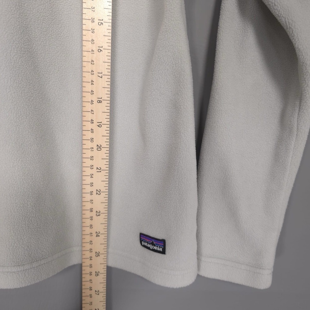 Patagonia Women's SMALL Micro D Fleece Sweater Cream 1/4 Zip Outdoor ESPN Logo - Picture 4 of 9